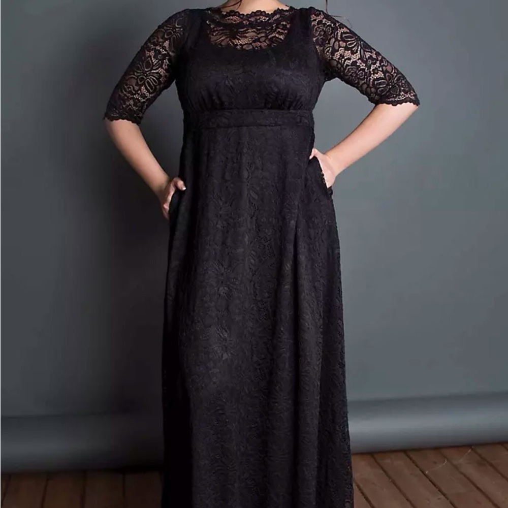 David’s Bridal KIYONNA Leona A-line Plus Size Gown 1X Onyx